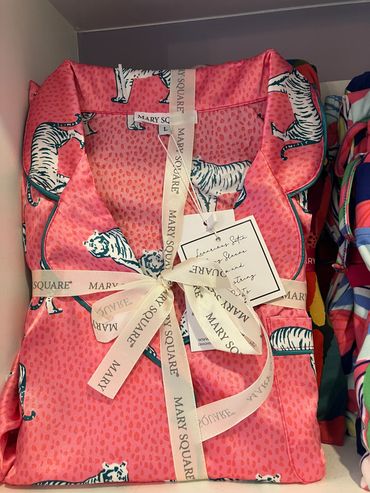 Silky Lounging Pajamas top the day off to lead softly into slumbers.