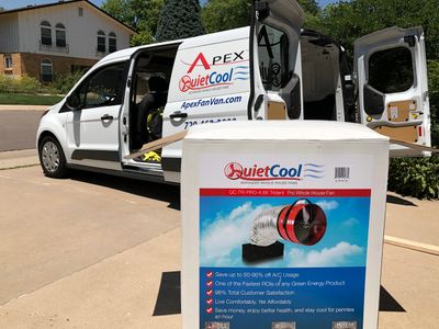 Quietcool branded delivery truck with delivery