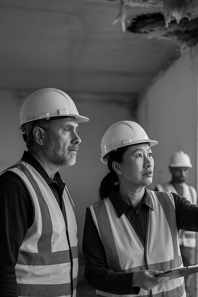 CDR supervisors inspect commercial storm damage, leading commercial recovery with precision