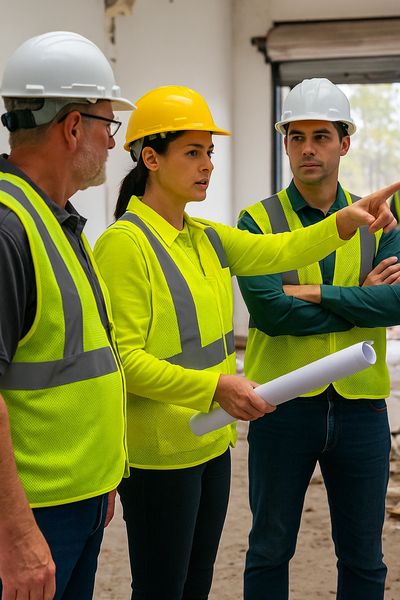 CDR supervisors direct storm recovery crews at a commercial site, ensuring safe restoration.