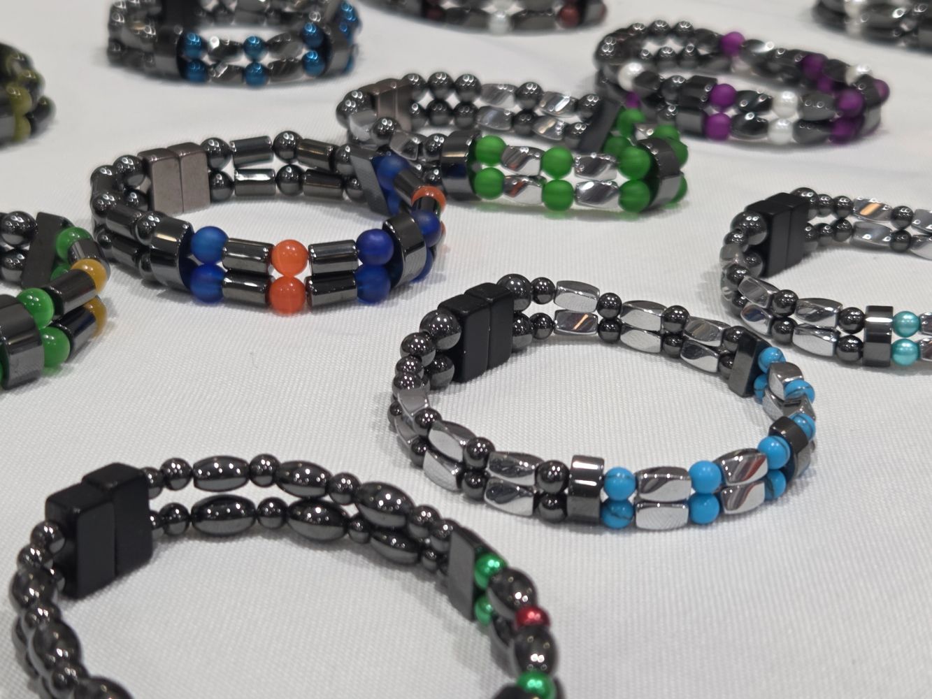 Our double strand bracelets made to any siz and color of round accent colors.. design your own..