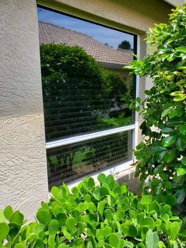 After picture following cleaning the hard water stains from the window.