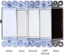 Paddle style momentary switches.  Fit in decora style plate.
