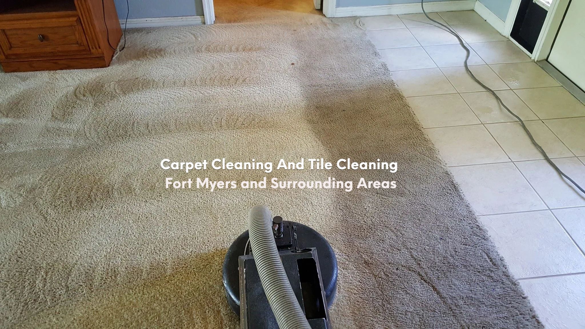 Cleaning the Carpet with a cleaning machine