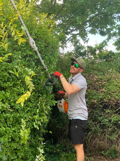Hedge cutting garden services carried out by Atlas Gardening in North Cornwall