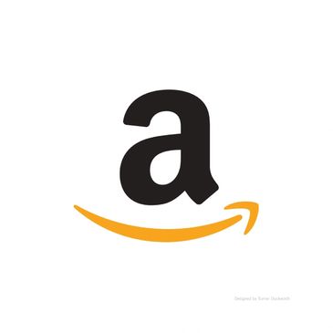 Amazon logo with a black 'a' and an orange smile arrow.