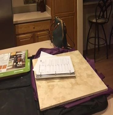 Consultation process, note taking, samples, photos and measure