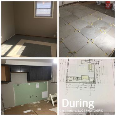 Investment during renovation - new kitchen, 18x18" porcelain tile floor and project management