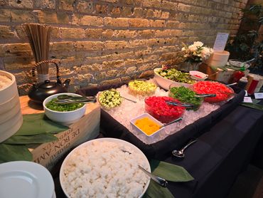 Hawaiian poke bar station for milwaukee event