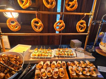 pretzel wall station with beer cheese for a milwaukee event
