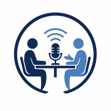 Two people recording a podcast or interview.