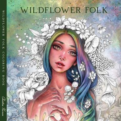 Wildflower Folk Grayscale Coloring Book fantasy fairytale art illustration by Christine Karron
