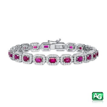 
18K bracelet, featuring 6.39cts of Burmese rubies, accented by 2.87cts of white diamonds. #100546