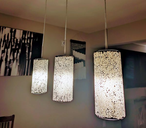 Dining table fixture with smart dimming bulbs