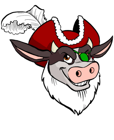 Crossbones Santa Moo Logo by Bobby Timony
