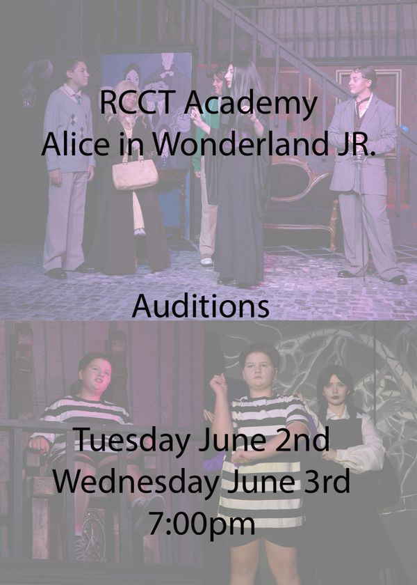 Actors auditioning for Alice in Wonderland Jr. at RCCT Academy.