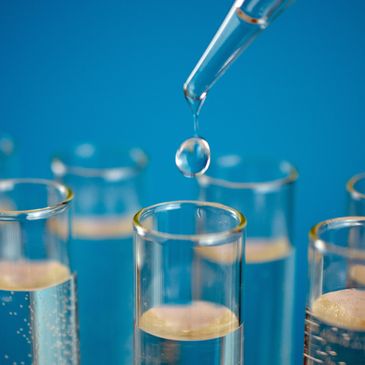 Close up of a test tube while a water analysis is being performed