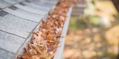 Gutters full of unwanted leaves