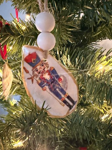 classic Nutcracker soldier oyster shell ornament