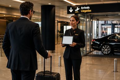 Airport arrival coordination for an international guest in Spain by Interpret & Drive