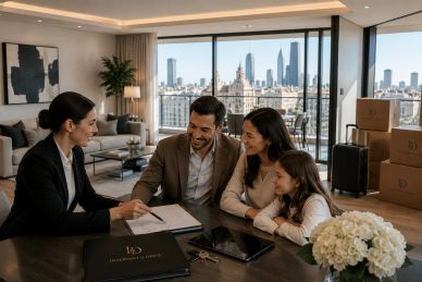 Executive relocation consultant assisting an international executive family during the relocation pr