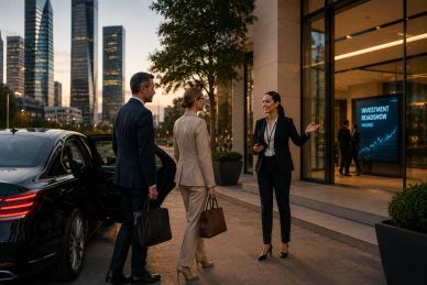 Executive transportation and personalised assistance for financial and investment roadshows in Madri