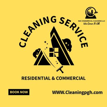 Business flyer and logo for residential and commercial cleaning