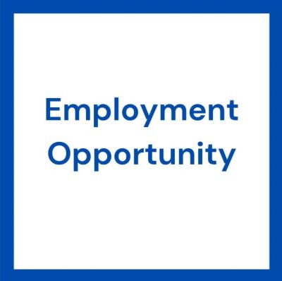 Blue text on white background says Employment Opportunity.