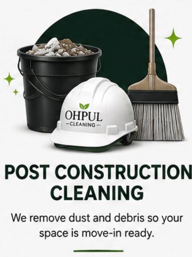 Post construction cleaning service with dust and debris removal.