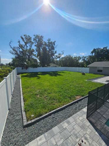 Aerial picture of concrete curbing.