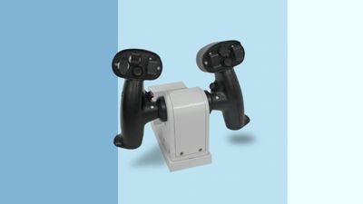 Control wheel (yokes) on a blue background