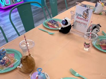 Birthday party favors at claw machine arcade