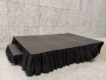 Black Stage Skirting for portable stage rentals - Chicago, IL