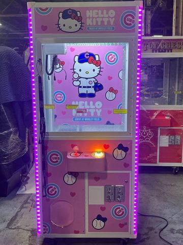 Hello Kitty x Chicago Cubs LED Claw Machine Rental - Custom Branding