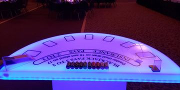LED Light Up Blackjack Table Rental - Rent Glow Blackjack Tables - Chicago, IL