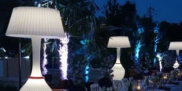 LED Light Up Glow Patio Heaters Shaped Like Lamps for rent in Chicago, IL