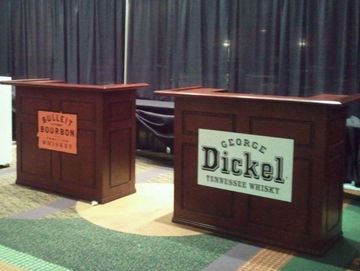 Tradeshow Bar Counters Branded with Whiskey Brands