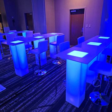 LED Rectangular Communal Tables for Rent - Chicago, IL