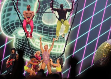 Pink and her backup dancers during a performance in Milwaukee, WI