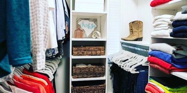 decluttered organized closet