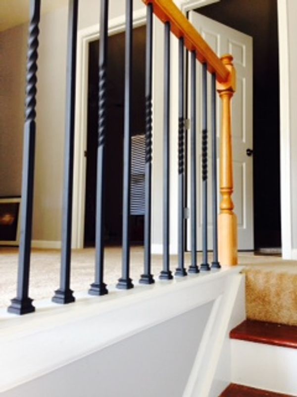 Staircase railing after painting picture