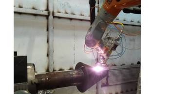 sistema de laser cladding con brazo robotico