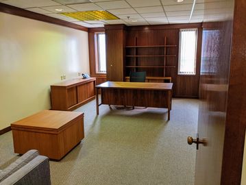 office with executive style vintage  furniture