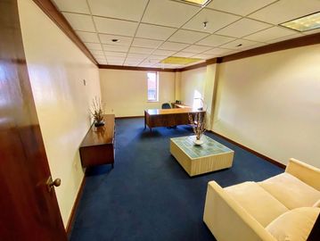 office with executive style vintage  furniture