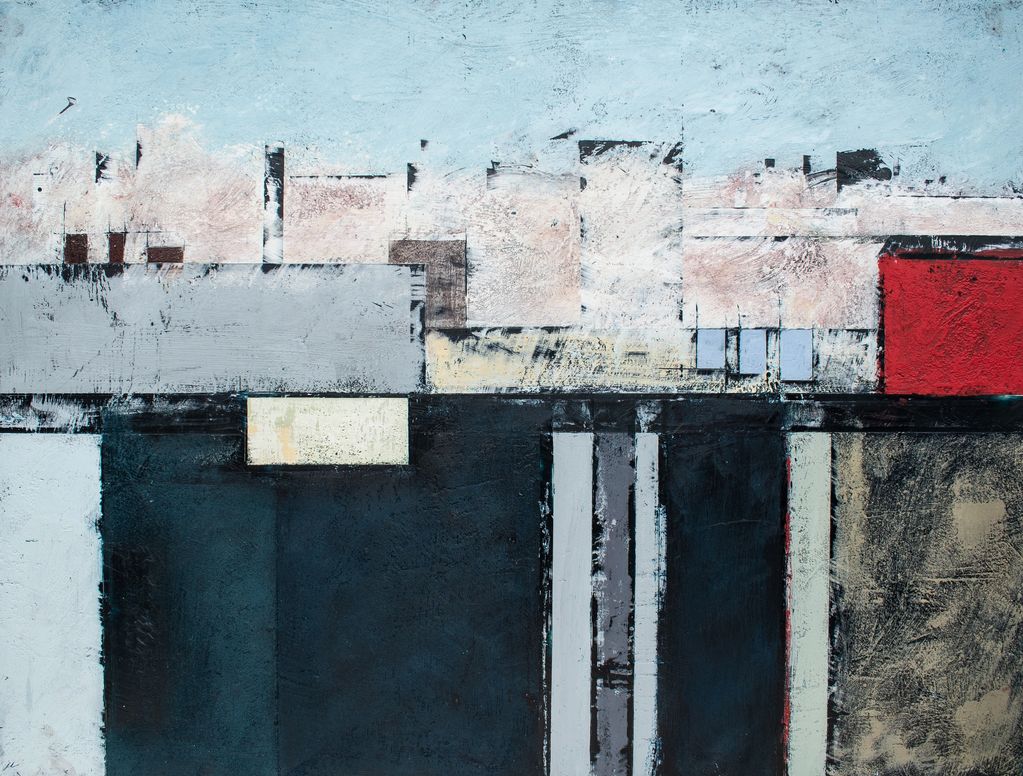 "Auditorium". 
81 x 61 cm.
Encaustics and oils on birch ply.
2021