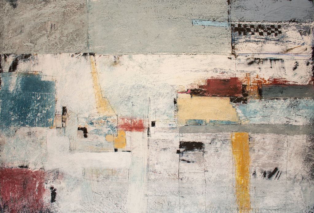 "Four steps".
61 x 41 cm.
Encaustic and oils on birch ply.