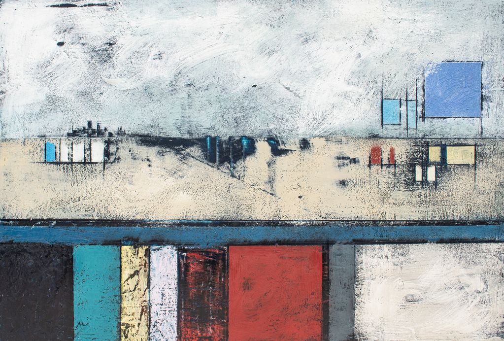 "Part I". 
61 x 41 cm.
Encaustics and oils on birch ply.
2021