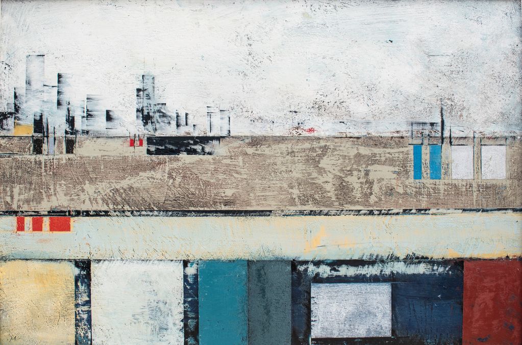 "Part II". 
61 x 41 cm.
Encaustics and oils on birch ply.