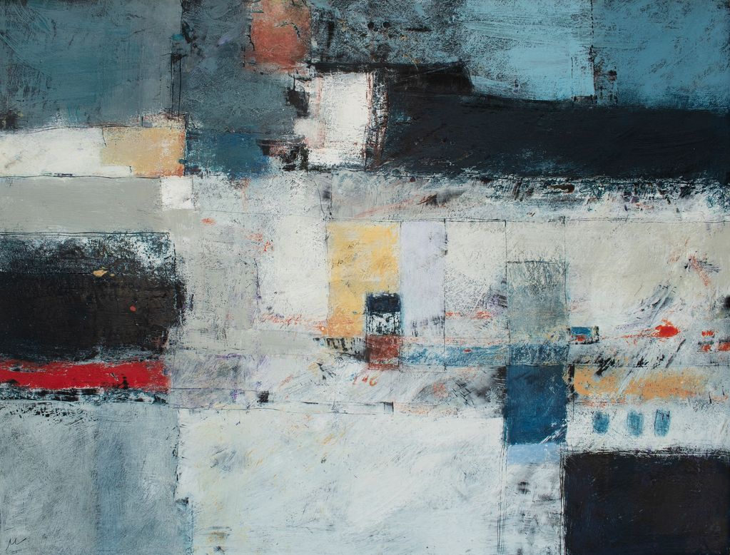 "The paving slabs". 
81 x 61 cm.
Encaustics and oils on birch ply.
2021