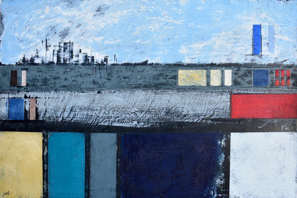 "Part IV". 
61 x 41 cm.
Encaustics and oils on birch ply.